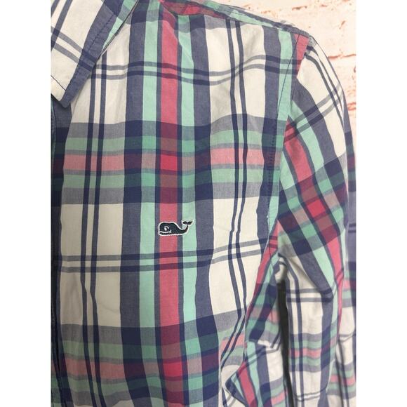 Women's Vineyard Vines Plaid Button Front Shirt Sz 2 Long-Sleeve Cotton Casual - Picture 4 of 7